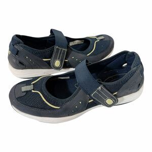 Ryka Women’s Mary Jane Blue Leather Mesh Adjustable Strap Comfort Shoes Size 11